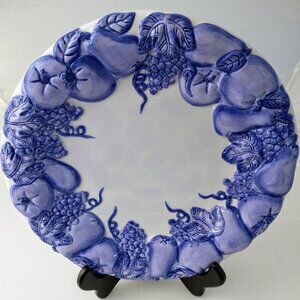 Vintage Plate Ceramic CBK. LTD. Large White with Purple 💜